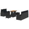 Ensemble de canapé de jardin avec coussin 8 pcs Noir 639132639132