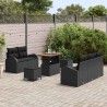 Ensemble de canapé de jardin avec coussin 8 pcs Noir 639132639132