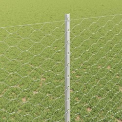 Clôture hexagonale avec poteau 25 x 1,5 m Acier galvanisé 639140639140