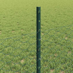 Clôture hexagonale avec poteau 50 x 0,5 m Vert Maille 639142639142