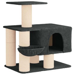 Arbre à chat avec poteaux à griffer en sisal Gris foncé 96 cm 639143639143