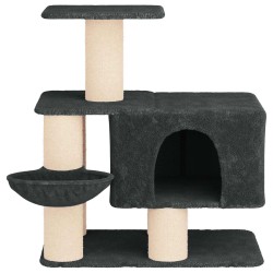 Arbre à chat avec poteaux à griffer en sisal Gris foncé 96 cm 639143639143