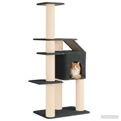 Arbre à chat avec poteaux à griffer en sisal Gris foncé 183 cm 639150639150