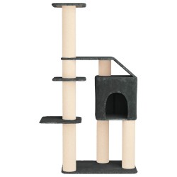 Arbre à chat avec poteaux à griffer en sisal Gris foncé 183 cm 639150639150