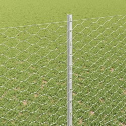 Clôture hexagonale avec poteau 25 x 1,5 m Acier galvanisé 639151639151