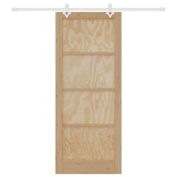 Porte coulissante Naturel et Blanc 86 x 211 cm 639166639166