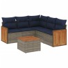 Ensemble de canapé de jardin 6 pcs avec coussins gris résine tressée 639167639167