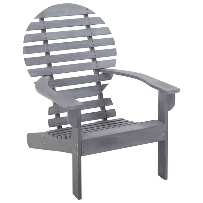 Chaise Adirondack Bois d'acacia massif Gris 639168639168
