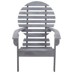 Chaise Adirondack Bois d'acacia massif Gris 639168639168