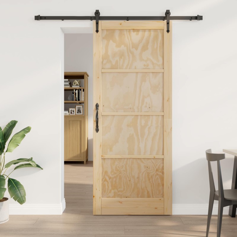Porte coulissante ORKDAL Naturel et noir 86 x 211 cm 639170639170