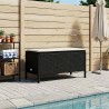Pouf de Jardin Noir et Crème 80 x 38 x 45 cm Rotin PE 639171639171