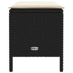 Pouf de Jardin Noir et Crème 80 x 38 x 45 cm Rotin PE 639171639171