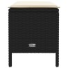 Pouf de Jardin Noir et Crème 80 x 38 x 45 cm Rotin PE 639171639171
