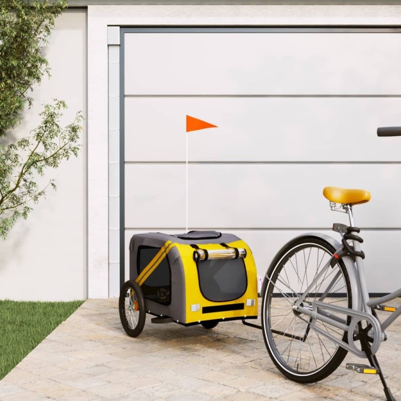 Remorque de vélo pour animaux de compagnie jaune et gris 639174639174