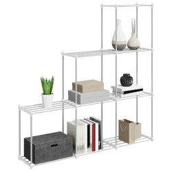 Étagère tubulaire Blanc 129 x 27 x 132 cm Aluminium 639179639179