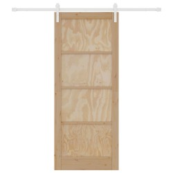 Porte coulissante Naturel et Blanc 86 x 211 cm 639181639181