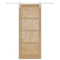 Porte coulissante Naturel et Blanc 86 x 211 cm 639182639182