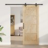 Porte coulissante Naturel et noir 86 x 211 cm 639183639183