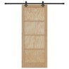 Porte coulissante Naturel et noir 86 x 211 cm 639183639183