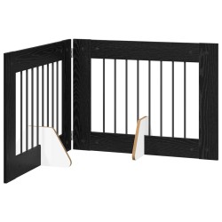 Porte de chien pliable avec supports 2 pcs Chêne noir 160,5 cm 639188639188