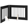 Porte de chien pliable avec supports 2 pcs Chêne noir 160,5 cm 639188639188