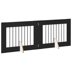 Porte de chien pliable avec supports 2 pcs Chêne noir 160,5 cm 639188639188