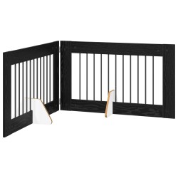 Porte de chien pliable avec supports 2 pcs Chêne noir 200,5 cm 639189639189