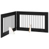 Porte de chien pliable avec supports 2 pcs Chêne noir 200,5 cm 639189639189