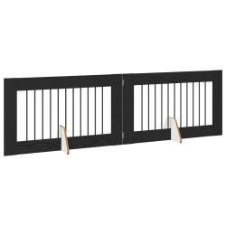 Porte de chien pliable avec supports 2 pcs Chêne noir 200,5 cm 639189639189