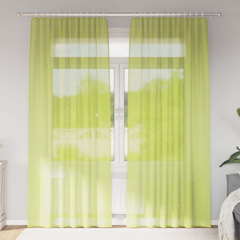 Rideaux en voile à œillets 2 pcs vert pomme 639190639190