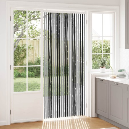 Rideau anti-insectes en chenille Gris et Noir 90 x 220 cm 639191639191