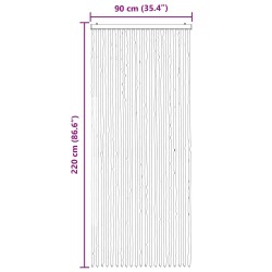 Rideau anti-insectes en chenille Gris et Noir 90 x 220 cm 639191639191