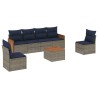 Ensemble de canapé de jardin 7 pcs avec coussins gris résine tressée 639194639194