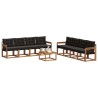 Ensemble de canapés d'extérieur 9 pcs Naturel et Noir 639220639220