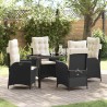 Ensemble de salle à manger pour jardin 5 pcs Noir polyrotin 639221639221