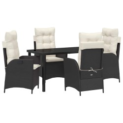 Ensemble de salle à manger pour jardin 5 pcs Noir polyrotin 639221639221