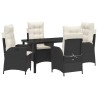 Ensemble de salle à manger pour jardin 5 pcs Noir polyrotin 639221639221