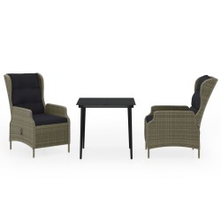 Ensemble à manger de jardin 3 pcs Marron 639224639224