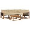 Ensemble de canapés d'extérieur 5 pcs Naturel et Beige 639230639230