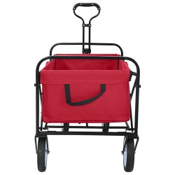 Chariot à Main Pliable Rouge 94 x 53 x 99 cm Tissu Oxford 639233639233