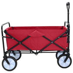 Chariot à Main Pliable Rouge 94 x 53 x 99 cm Tissu Oxford 639233639233