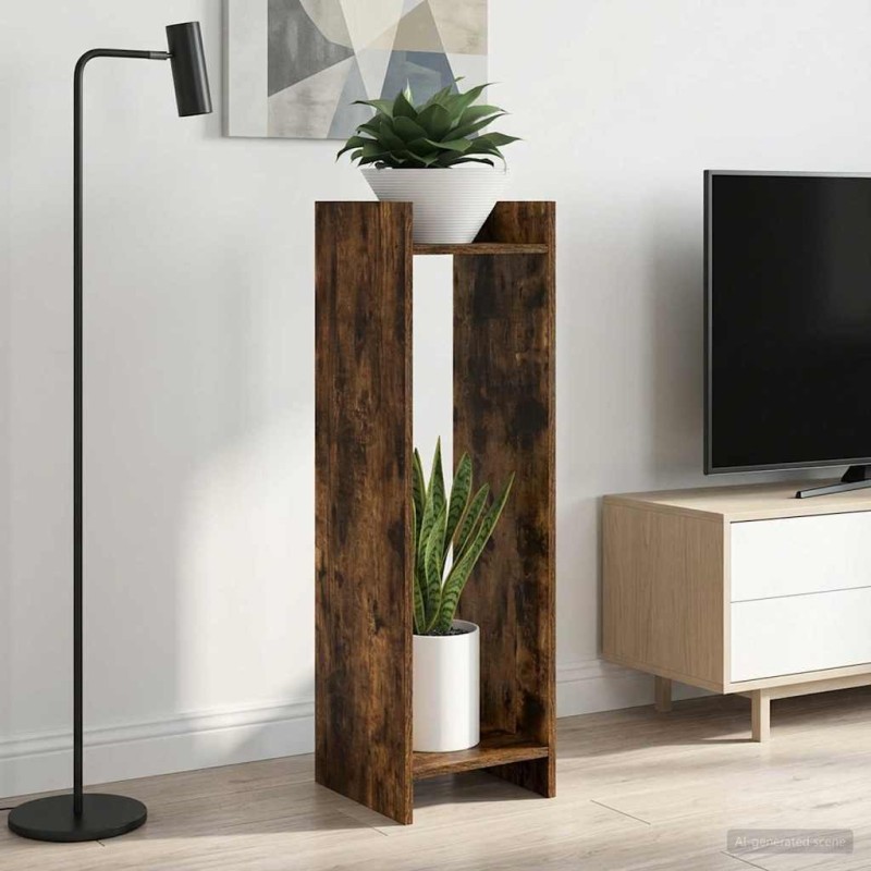 Support de Plante 2 pc Chêne Fumé 30 x 30 x 100 cm 639234639234