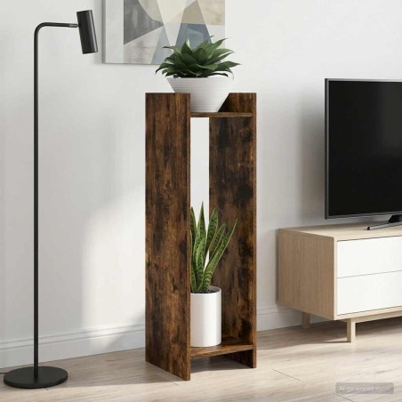 Support de Plante 2 pc Chêne Fumé 30 x 30 x 100 cm 639234639234