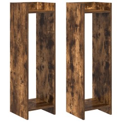 Support de Plante 2 pc Chêne Fumé 30 x 30 x 100 cm 639234639234
