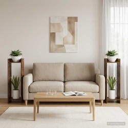 Support de Plante 2 pc Chêne Fumé 30 x 30 x 100 cm 639234639234