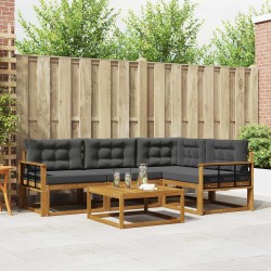 Ensemble de canapés d'extérieur 5 pcs Naturel et Anthracite 639235639235