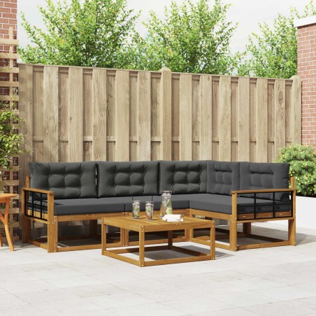 Ensemble de canapés d'extérieur 5 pcs Naturel et Anthracite 639235639235