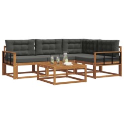 Ensemble de canapés d'extérieur 5 pcs Naturel et Anthracite 639235639235