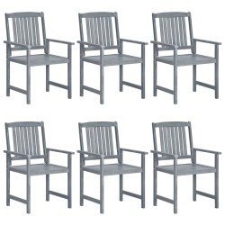 Chaises de jardin et coussins lot de 6 Bois acacia massif Gris 639241639241