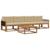 Ensemble de canapés d'extérieur 5 pcs Naturel et Beige 639243639243